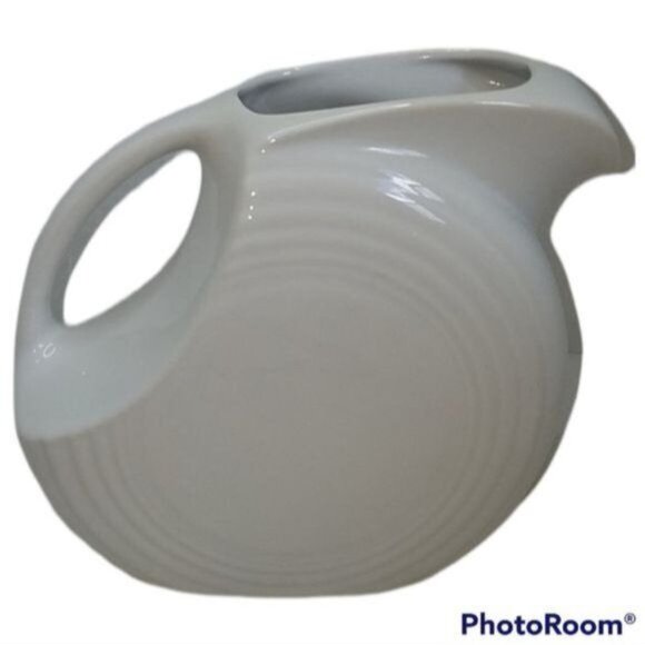 Fiestaware Fiesta Large CERAMIC Disc Pitcher CONTAINER White 67 oz - Picture 1 of 9